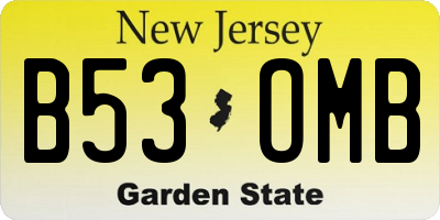 NJ license plate B53OMB