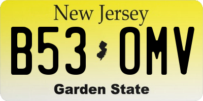 NJ license plate B53OMV