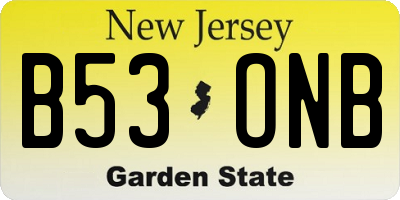 NJ license plate B53ONB