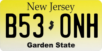 NJ license plate B53ONH