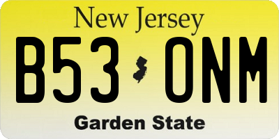 NJ license plate B53ONM