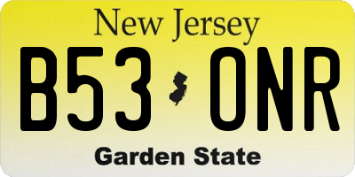 NJ license plate B53ONR