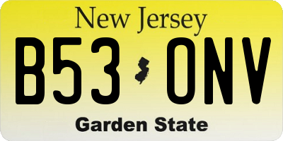 NJ license plate B53ONV