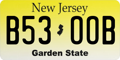 NJ license plate B53OOB