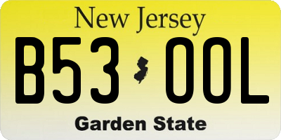 NJ license plate B53OOL