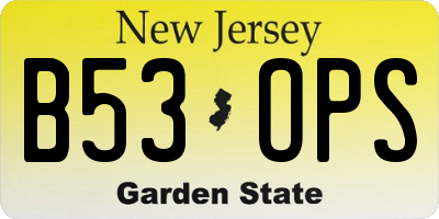NJ license plate B53OPS
