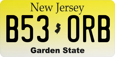 NJ license plate B53ORB