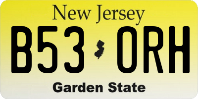 NJ license plate B53ORH
