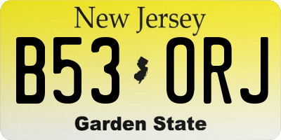 NJ license plate B53ORJ