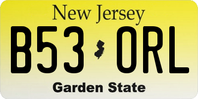 NJ license plate B53ORL