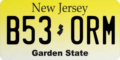 NJ license plate B53ORM