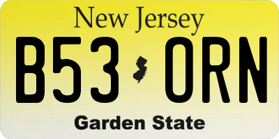 NJ license plate B53ORN