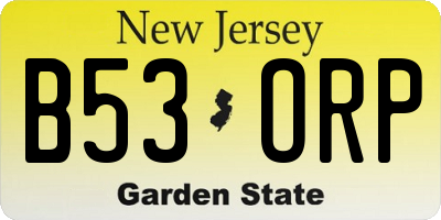 NJ license plate B53ORP