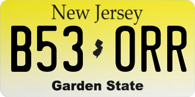 NJ license plate B53ORR