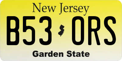 NJ license plate B53ORS