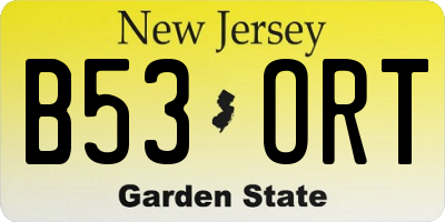NJ license plate B53ORT
