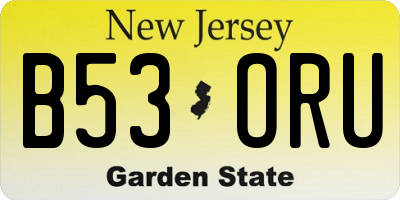NJ license plate B53ORU
