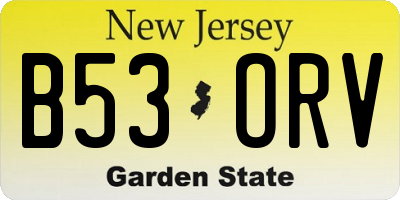NJ license plate B53ORV