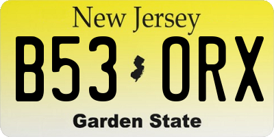NJ license plate B53ORX