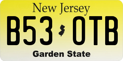 NJ license plate B53OTB