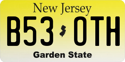 NJ license plate B53OTH