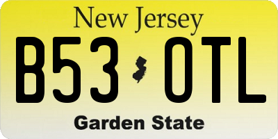 NJ license plate B53OTL