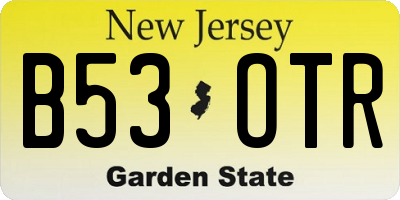 NJ license plate B53OTR