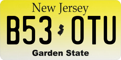 NJ license plate B53OTU