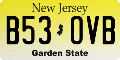 NJ license plate B53OVB