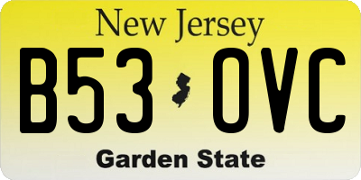NJ license plate B53OVC