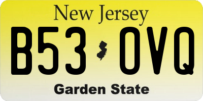 NJ license plate B53OVQ
