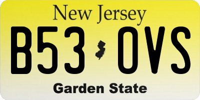 NJ license plate B53OVS
