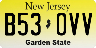 NJ license plate B53OVV