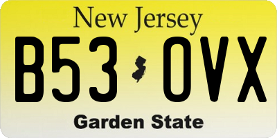 NJ license plate B53OVX