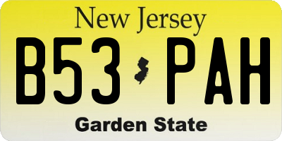 NJ license plate B53PAH