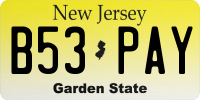 NJ license plate B53PAY