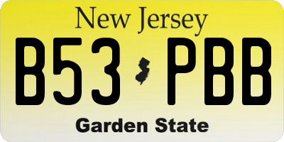 NJ license plate B53PBB