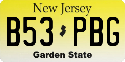 NJ license plate B53PBG