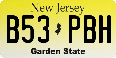 NJ license plate B53PBH