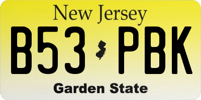 NJ license plate B53PBK