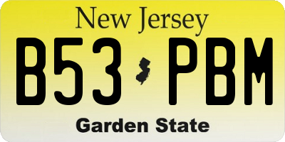 NJ license plate B53PBM