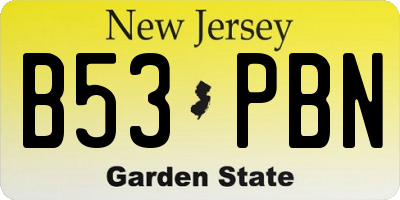 NJ license plate B53PBN