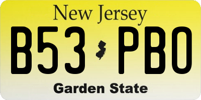 NJ license plate B53PBO