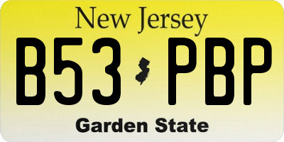 NJ license plate B53PBP