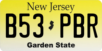 NJ license plate B53PBR