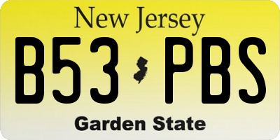 NJ license plate B53PBS