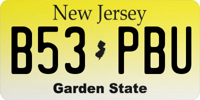 NJ license plate B53PBU