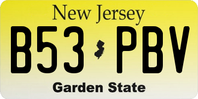 NJ license plate B53PBV