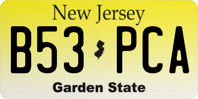 NJ license plate B53PCA