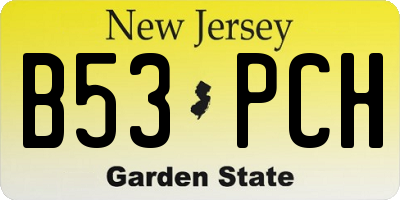 NJ license plate B53PCH
